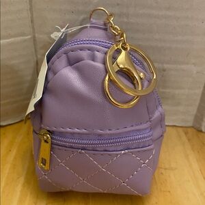Lilac Mini Backpack bag charm Keychain pouch for AirPods, chapstick, cash NWT